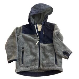 Hanna Andersson Active Fleece Navy Gray Jacket-Size 90-3T